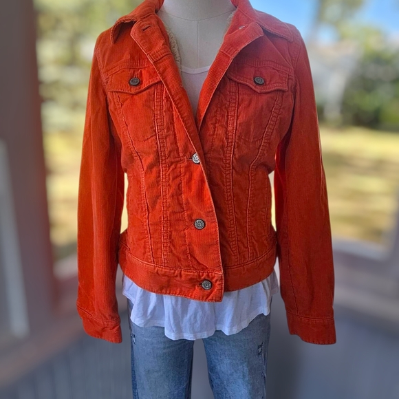 GAP Vibrant Orange Corduroy Jacket - Picture 1 of 6